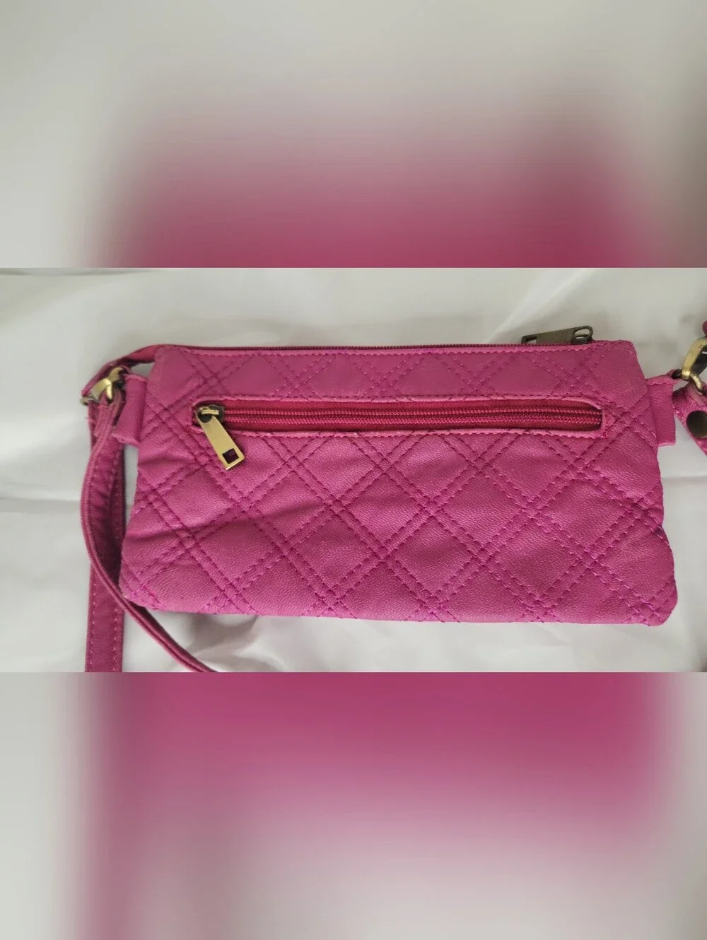 Marc Jacobs Quilted Crossbody Bag in Hot Pink Greay Shape!!